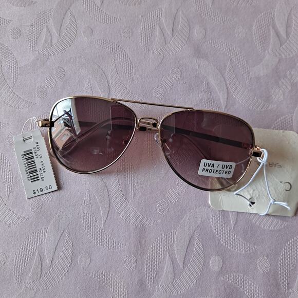 NWT J. Crew Factory Kids Mono Aviator Sunglasses Gold Tone Tinted Lens - Picture 5 of 14